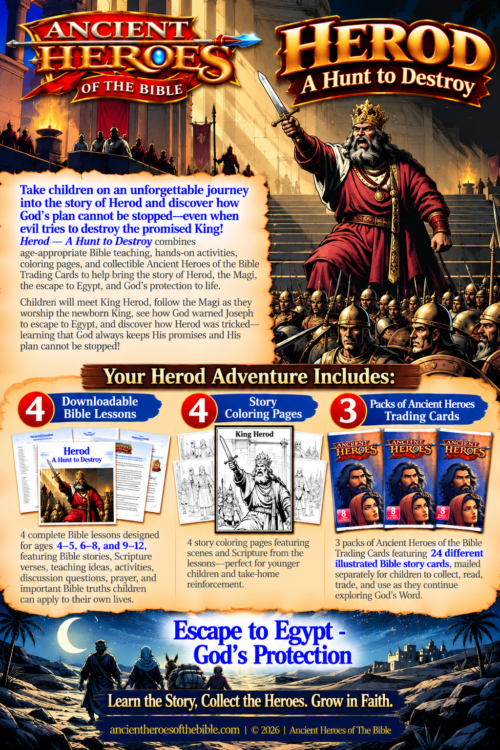 King Herod — The Hunt to Destroy - Bible Lessons (Includes 3 Packs Trading Cards)